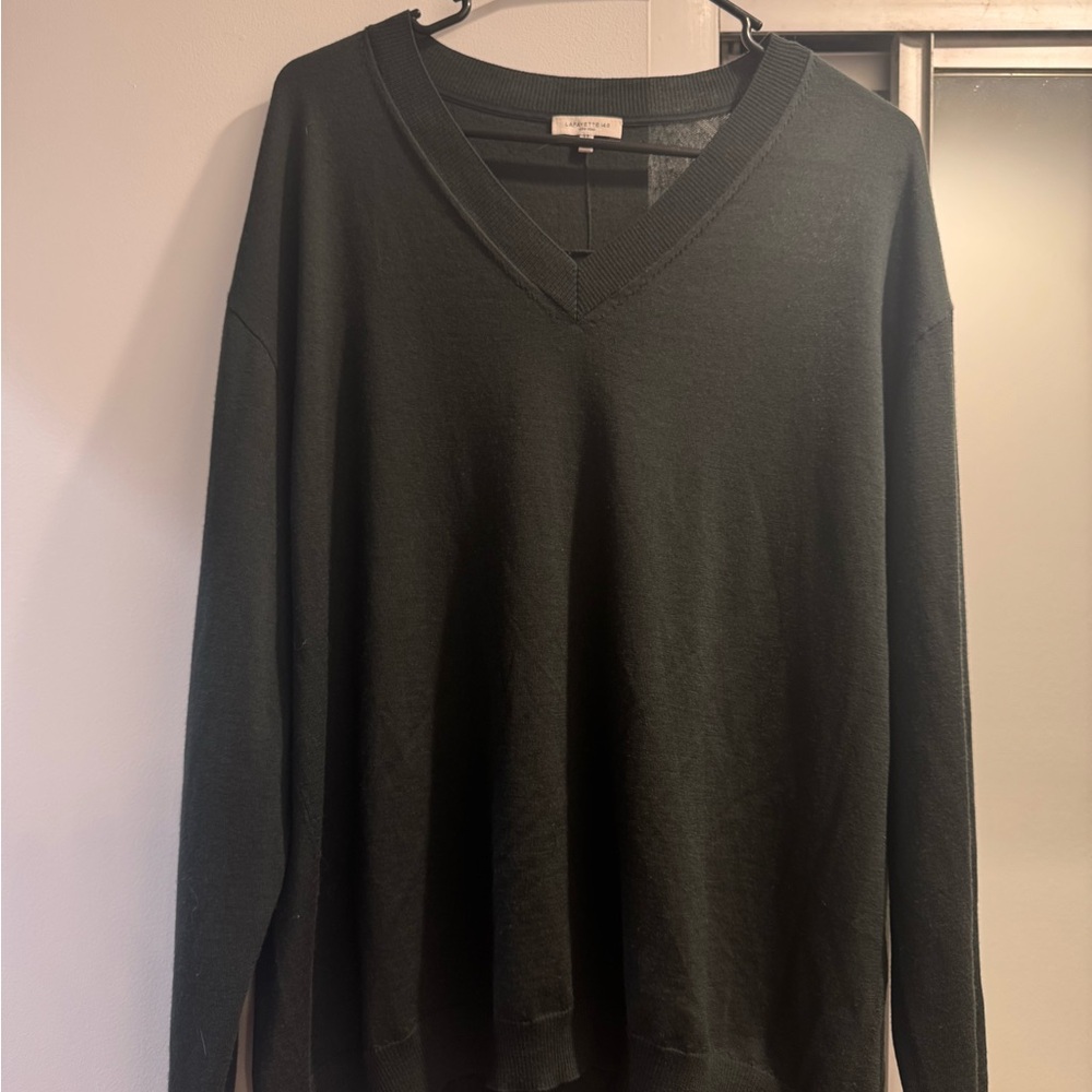 Lafayette 148 New York 100% Wool Deep Green  Sweater